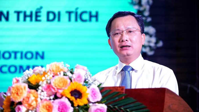 Ông Cao Tường Huy, Ủy viên Ban Thường vụ Tỉnh ủy, Phó Chủ tịch Thường trực Uỷ ban nhân dân tỉnh phát biểu khai mạc hội thảo (Ảnh: CTV)