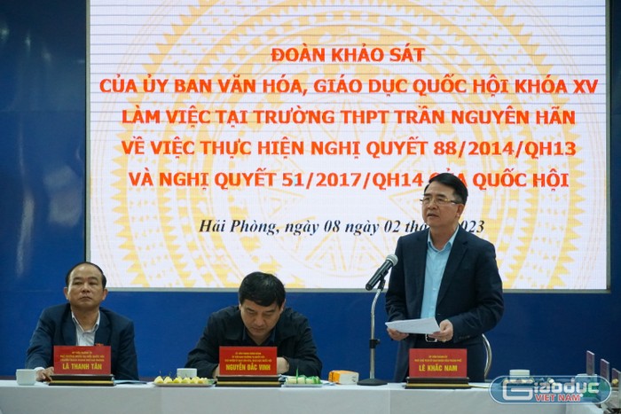 Ông Lê Khắc Nam - Phó Chủ tịch Uỷ ban nhân dân thành phố Hải Phòng phát biểu tại buổi làm việc (Ảnh: Phạm Linh)