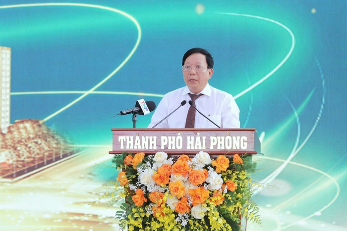 Ông Nguyễn Đức Thọ - Phó Chủ tịch Uỷ ban nhân dân thành phố Hải Phòng phát biểu tại buổi lễ (Ảnh: CTV)