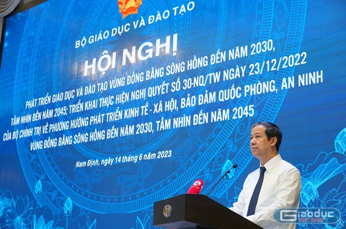 Bộ trưởng Nguyễn Kim Sơn phát biểu khai mạc hội nghị (Ảnh: Lã Tiến)