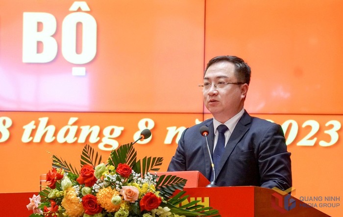 Ông Đặng Xuân Phương, Phó Bí thư Tỉnh ủy Quảng Ninh phát biểu nhận nhiệm vụ (Ảnh: quangninh.gov.vn)