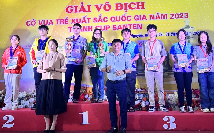 Đoàn Quảng Ninh đã giành 10 huy chương các loại gồm: 2 huy chương Vàng, 3 huy chương Bạc và 5 huy chương Đồng tại Giải cờ vua trẻ xuất sắc năm 2023 (Ảnh: CTV)