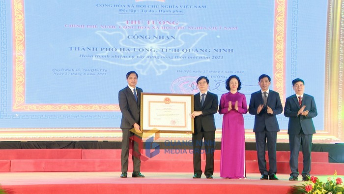 Thành phố Hạ Long, tỉnh Quảng Ninh được công nhận hoàn thành nhiệm vụ xây dựng nông thôn mới năm 2021 (Ảnh: CTV)