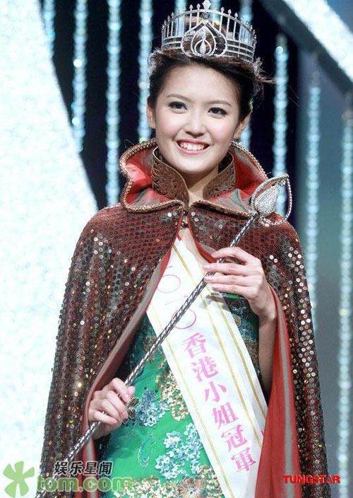 Hoa hậu Hong Kong 2010 Trần Đình Hân từng bị mỉa mai là "méo miệng" và mặt ngắn.