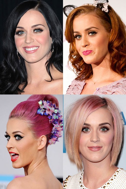 Thật hiếm có nhân vật nổi tiếng nào mà khuôn mặt lại hợp với nhiều kiểu tóc và màu tóc khác nhau như cô ca sỹ xinh đẹp Katy Perry. Dù là màu đen tự nhiên, hay màu đỏ tím chói lòa, trông cô vẫn luôn rạng rỡ và nổi bật. Chính vì thế, Katy Perry đã được bình chọn là người đẹp đa sắc của năm 2011