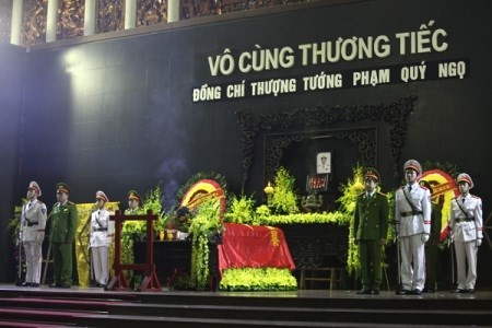 Tang lễ Thượng tướng Phạm Quý Ngọ tổ chức theo nghi lễ Tang lễ cấp cao. Ảnh: Lê Anh Dũng/VNN
