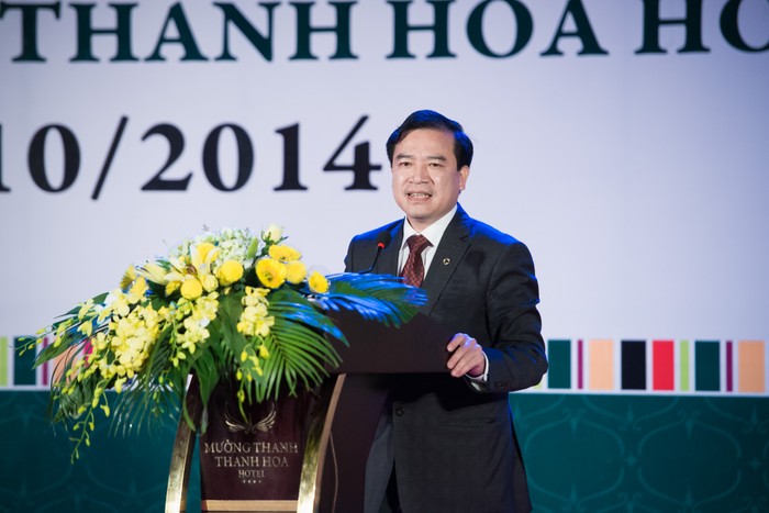 Phó Tổng cục trưởng Tổng cục Du lịch Việt Nam Hà Văn Siêu phát biểu tại lễ khai trương khách sạn Mường Thanh Thanh Hóa.