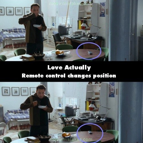 Bảng điều khiển tự thay đổi vị trí trong phim Love Actually