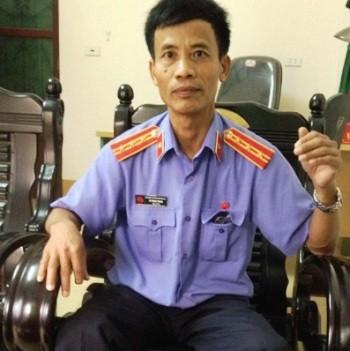 Ông Vũ Trọng Trạng - Viện trưởng Viện Kiểm sát Triệu Sơn trao đổi với PV (ảnh:XH)