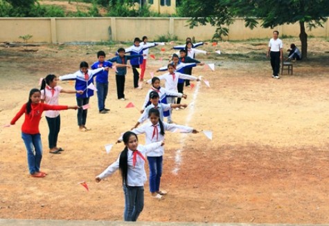 Một giờ học thể dục tại trường THCS Xuân Thái