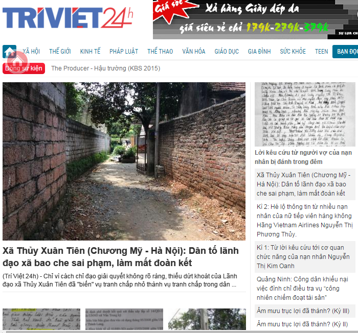 Dù không có chức năng hoạt động báo chí, tuy nhiên trang thông tin điện tử Trí Việt 24h tự ý xuất bản hàng loạt tin bài có tính chất điều tra (ảnh: XUÂN QUANG).