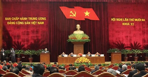 Hội nghị lần thứ 13 Ban Chấp hành Trung ương Đảng khóa XI (ảnh: VOV).