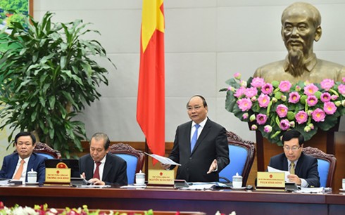 Thủ tướng Nguyễn Xuân Phúc phát biểu tại Hội nghị Chính phủ với các địa phương (ảnh: VOV)