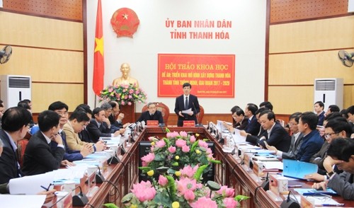 Chủ tịch UBND tỉnh Nguyễn Đình Xứng phát biểu tại cuộc hội thảo. Ảnh: Thanhhoa.gov.vn.