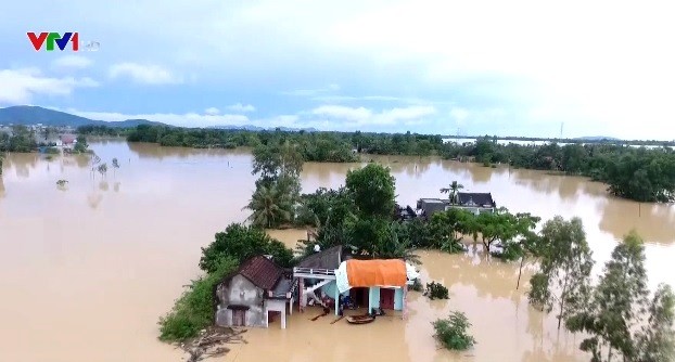 Mưa lũ gây ngập lụt tại nhiều nơi trên địa bàn tỉnh Thanh Hóa hồi cuối tháng 9/2017. Ảnh của VTV.