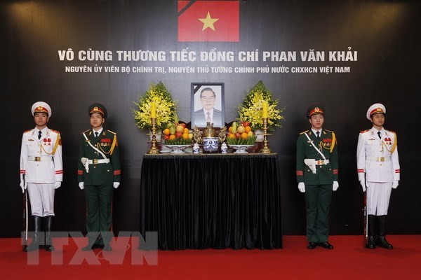Lễ viếng nguyên Thủ tướng Phan Văn Khải tại Hà Nội. (Ảnh: TTXVN).