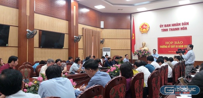 Toàn cảnh buổi họp báo quý III năm 2018. Ảnh của Xuân Quang.