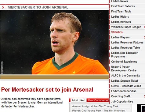 Arsenal xác nhận có Per Mertesacker.
