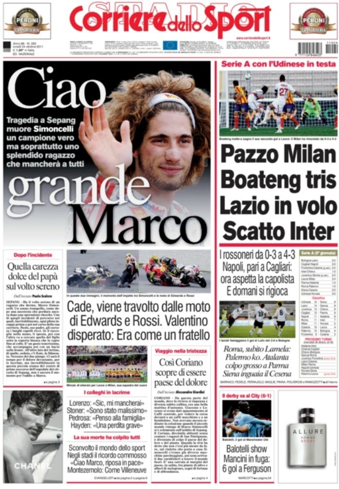 Vĩnh biệt Marco vĩ đại (Corriere dello Sport)
