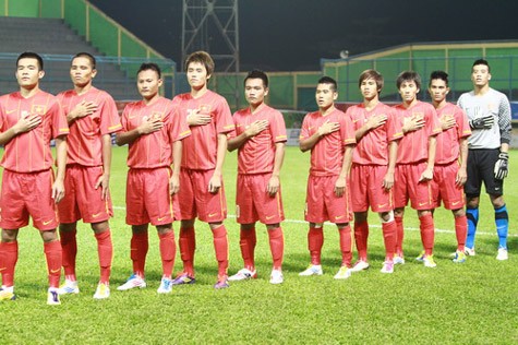 Đội hình xuất phát của U23 Việt Nam. Ảnh: TTVH