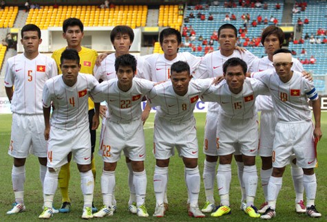 Đội hình U23 Việt Nam trong trận thua tủi hổ ở trận tranh HCĐ.