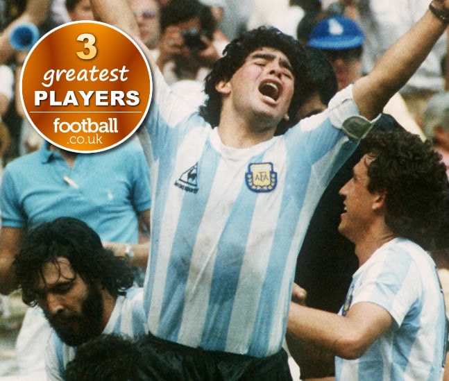 “Cậu bé Vàng” Diego Maradona xếp thứ 3. (Xem Tuyển tập bàn thắng và các pha xử lý đẳng cấp của Maradona)
