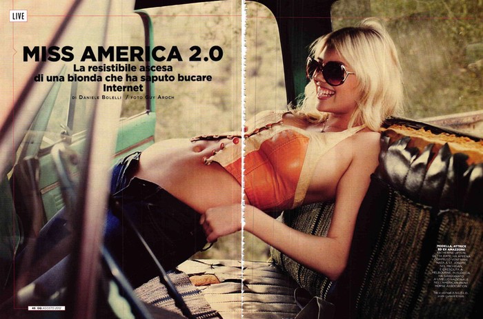 Nàng WAG Kate Upton khoe sắc trên tạp chí GQ Italy tháng 8/2012.