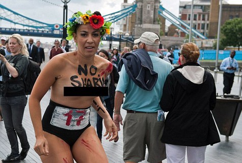Một trong số những phụ nữ của phong trào Femen.