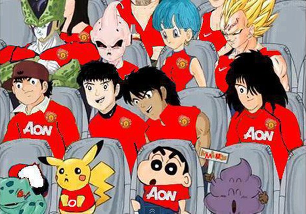 Các nhân vật manga Nhật Bản và cả Pikachu lập thành đội fan M.U.