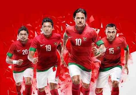 Mẫu áo mới của đội tuyển Indonesia.