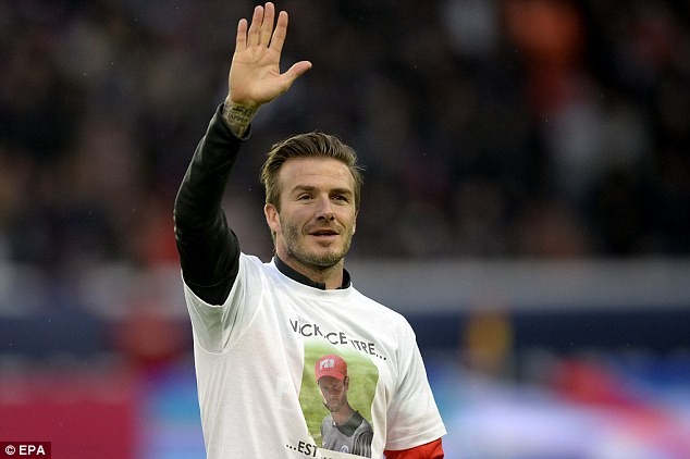 Beckham trước trận đấu PSG - Brest đêm qua.
