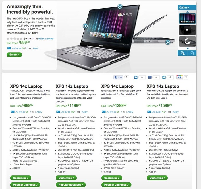 Dell bán laptop XPS 14z siêu mỏng giá 1.000 USD ảnh 2