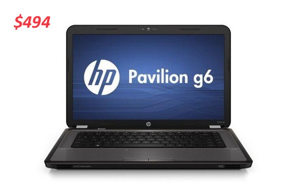 HP pavilion g6t (494 USD) HP g6t có màn hình 15,6 inch, vi xử lý Core i3 tốc độ 2,1 GHz với giá bán khoảng 494 USD. So với "người anh em" xuất sắc HP Pavilion g6-1c77nr (hiệu năng ổn định, bàn phím thoải mái, loa tốt), Pavilion g6t cho hiệu năng tuyệt không kém. Pavilion g6-1c77nr. Mặc dù mẫu Gateway NV55C54u cho hiệu năng cao hơn và thời lượng pin tốt hơn, HP g6t vẫn là 1 lựa chọn tuyệt vời với 1 laptop cho hiệu năng cao.