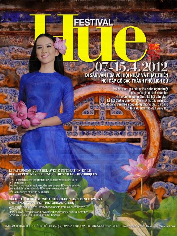 Lê Giang là gương mặt đại diện cho Festival Huế 2012 - poster Festival Huế 2012.