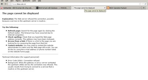 Người dùng không thể truy cập vào forum của Bkav. Ảnh chụp màn hình lúc 11h03 ngày 14/2/2012.