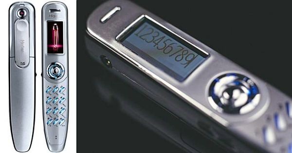 5. Di động bút P7 Chiếc điện thoại di động thời trang hình cây bút P7 có tính năng như một chiếc điện thoại Tri-band với camera VGA, màn hình hiển thị LCD, máy ghi âm Dictaphone cùng với rất nhiều những tính năng hiện đại khác. Cây bút sáng bóng và hợp thời trang này sẽ tô điểm cho túi áo ngực của bạn trong những chuyến công tác.