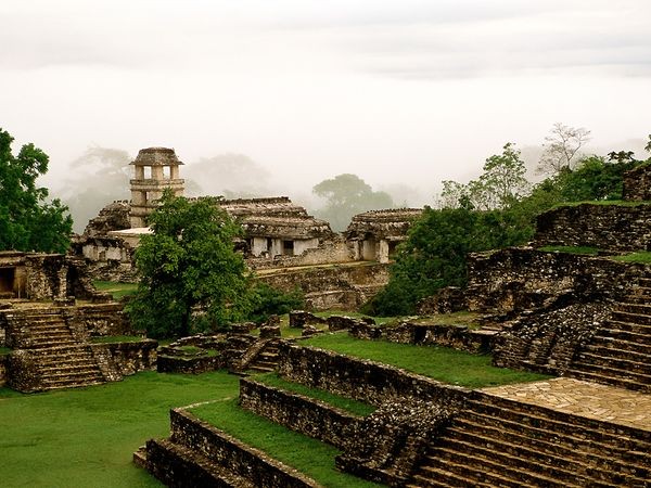 Palenque, Mexico Những người Maya đầu tiên đã bắt đầu định cư ở khu rừng rậm rạp của vùng Tây Nam Mexico và Guatemala 3.000 năm trước. Trong khoảng 1.400 năm, các khu dân cư phát triển khắp vùng với những công trình như Tikal và Palenque (ảnh trên), mở rộng thành một thành phố lớn và rực rỡ.