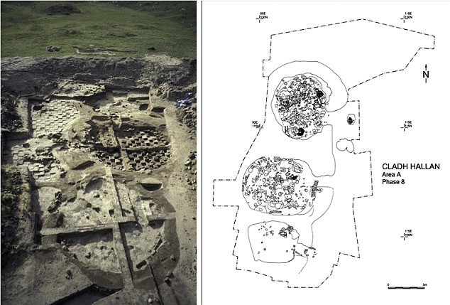 Sơ đồ Cladh Hallan, nơi tìm thấy hai xác ướp 3 nghìn năm tuổi