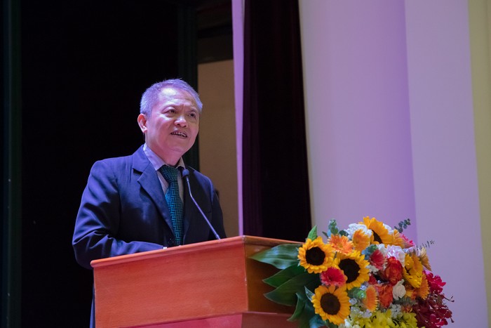 Hiệu trưởng Trường Đại học Y Dược Lê Ngọc Thành phát biểu tại buổi lễ.