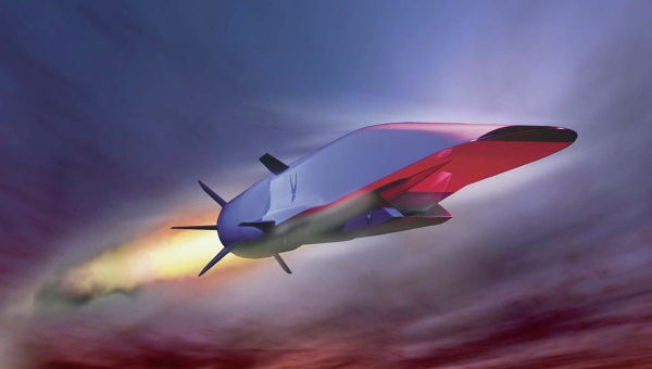 Hình ảnh đồ họa mô phỏng chiếc máy bay siêu thanh X-51A Waverider.