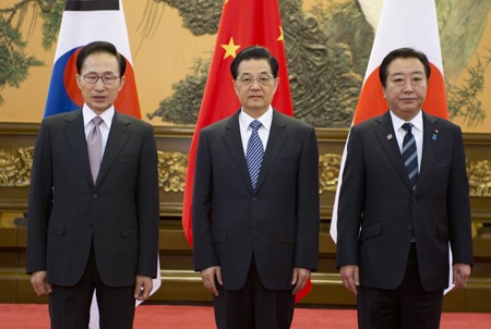 Lãnh đạo 3 nước tại Hội nghị cấp cao Trung Quốc, Nhật Bản, Hàn Quốc lần thứ 5 ở Bắc Kinh tháng 5/2012.