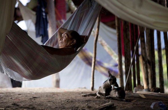 Một người cao tuổi dân tộc thiểu số Yanomami nằm trong võng tại một ngôi làng trong khu vực Amazon của Venezuela. Phát ngôn viên quân đội Venezuela đã đi tới đây cùng với các quan chức quân sự và các nhà báo khác. Ông nói rằng các quan chức không tìm thấy dấu hiệu của bất kỳ vụ giết người nào và khu vực này vẫn rất yên bình, bất chấp một báo cáo cho rằng đã xảy ra một vụ sát hại ở đó. Khu vực này nằm cách 12 km từ biên giới với Brazil.