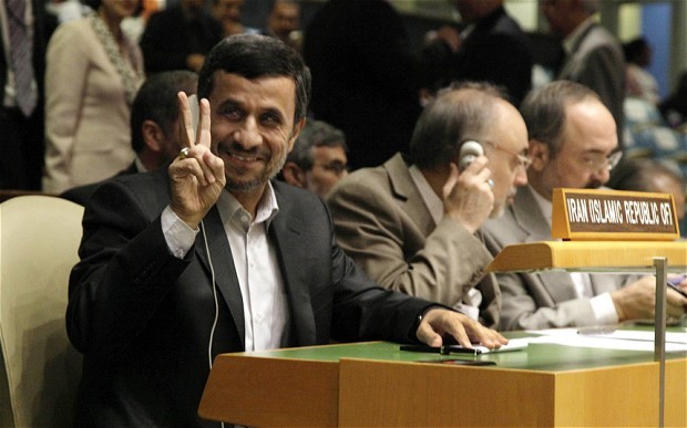 Tổng thống Iran Mahmoud Ahmadinejad tại cuộc họp Đại hội đồng Liên Hợp Quốc.