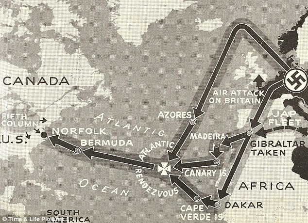 Tình huống 2: Theo các kế hoạch này, quân đội Đức quốc xã sẽ khởi động một cuộc tấn công vào Norfolk, Virginia Đầu tiên, người Đức sẽ tập hợp với hải quân Nhật ở Azores, Madeira và Canaries... băng qua Bermuda.