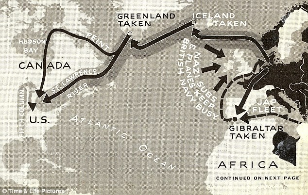 Tình huống 3: Xâm lược bờ Đông nước Mỹ bằng cách đi qua Canada, St Lawrence và Thung lũng Hudson, thông qua Iceland sau khi khống chế Hạm đội Anh