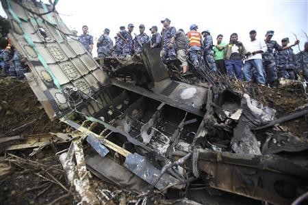 Hiện trường vụ tai nạn máy bay ở Nepal hôm 25/9
