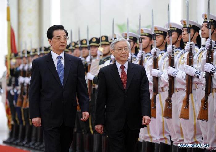 Tổng Bí thư Nguyễn Phú Trọng và Chủ tịch Trung Quốc Hồ Cẩm Đào