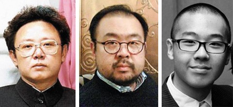 Từ trái sang phải: Chủ tịch Kim Jong-il, Kim Jong-nam và Kim Han-sol