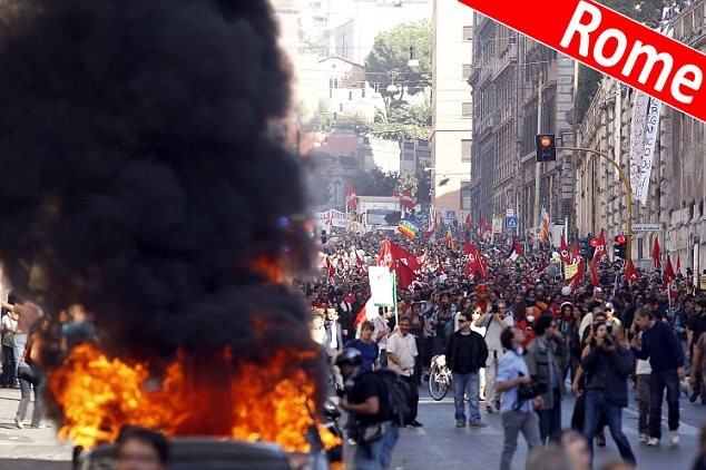 Biểu tình bạo động tại Rome