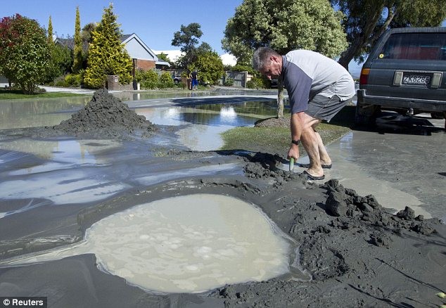 Đường lồi lõm sau động đất ở Christchurch, New Zealand